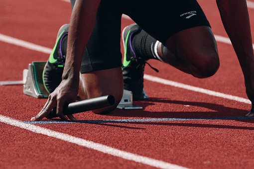 Athlete, Runner, Sprint, Fast, Black